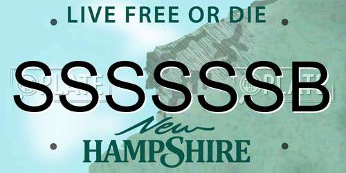 SSSSSSB New Hampshire License Plate