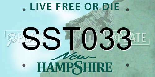SST033 New Hampshire License Plate