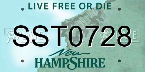 SST0728 New Hampshire License Plate