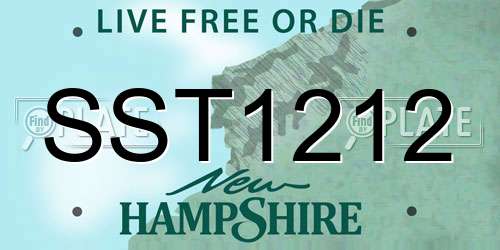 SST1212 New Hampshire License Plate