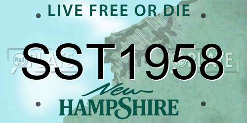 SST1958 New Hampshire License Plate