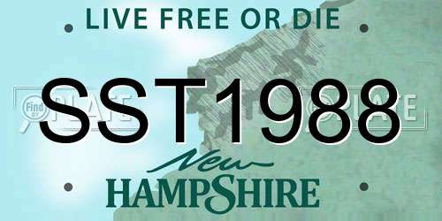 SST1988 New Hampshire License Plate
