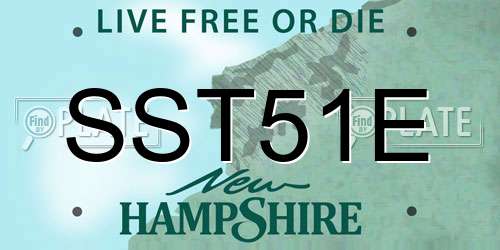 SST51E New Hampshire License Plate
