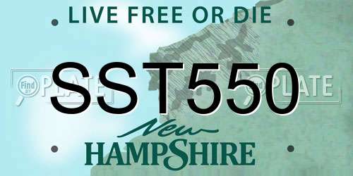 SST550 New Hampshire License Plate