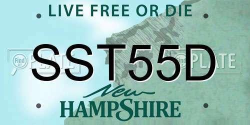 SST55D New Hampshire License Plate