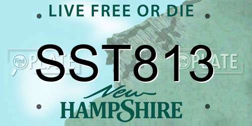 SST813 New Hampshire License Plate