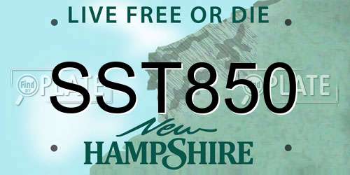 SST850 New Hampshire License Plate