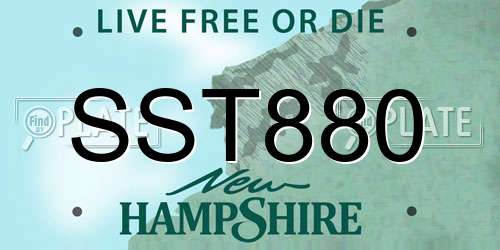 SST880 New Hampshire License Plate