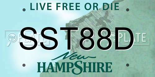 SST88D New Hampshire License Plate