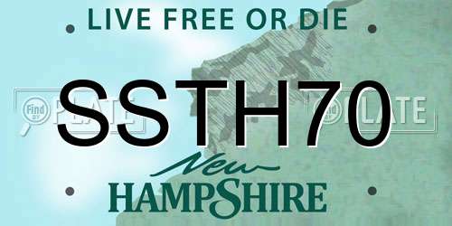 SSTH70 New Hampshire License Plate