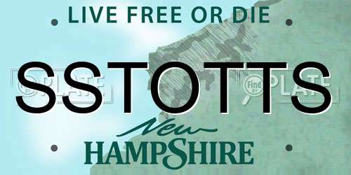 SSTOTTS New Hampshire License Plate