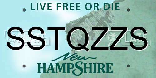 SSTQZZS New Hampshire License Plate