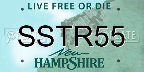 SSTR55 New Hampshire License Plate