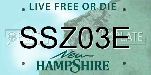 SSZ03E New Hampshire License Plate