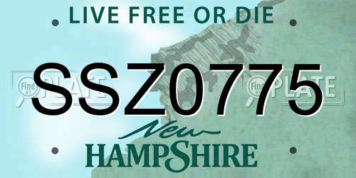 SSZ0775 New Hampshire License Plate