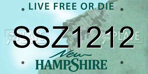 SSZ1212 New Hampshire License Plate