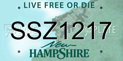 SSZ1217 New Hampshire License Plate