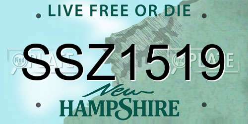 SSZ1519 New Hampshire License Plate