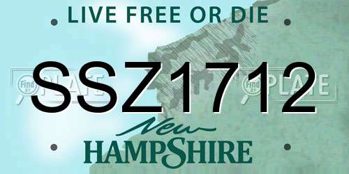 SSZ1712 New Hampshire License Plate