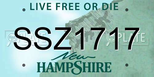 SSZ1717 New Hampshire License Plate