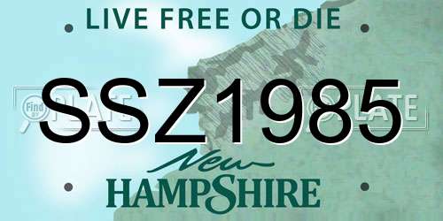 SSZ1985 New Hampshire License Plate