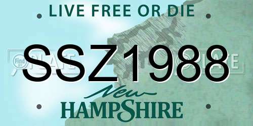 SSZ1988 New Hampshire License Plate