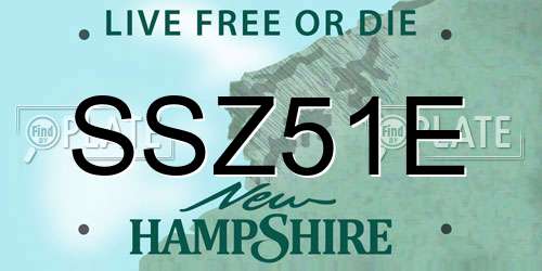 SSZ51E New Hampshire License Plate