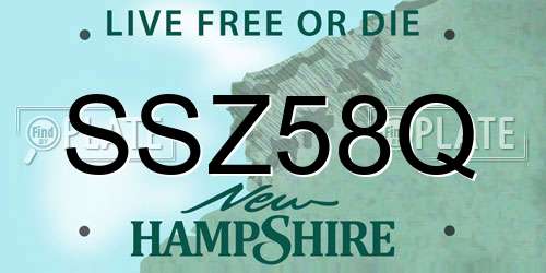 SSZ58Q New Hampshire License Plate