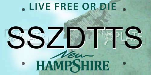 SSZDTTS New Hampshire License Plate
