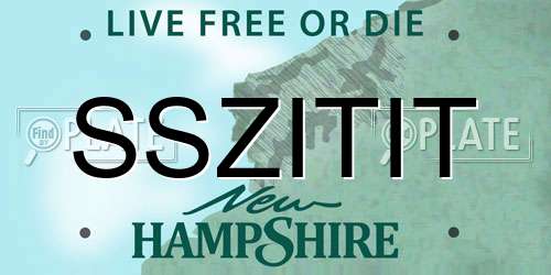 SSZITIT New Hampshire License Plate