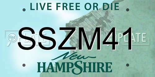 SSZM41 New Hampshire License Plate