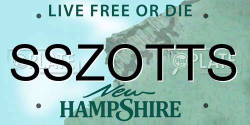 SSZOTTS New Hampshire License Plate