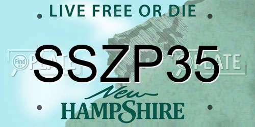 SSZP35 New Hampshire License Plate