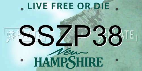 SSZP38 New Hampshire License Plate