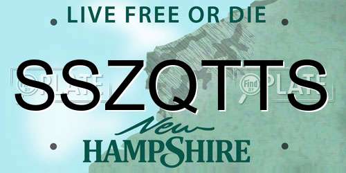 SSZQTTS New Hampshire License Plate