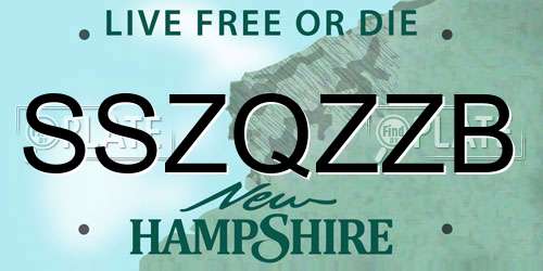 SSZQZZB New Hampshire License Plate