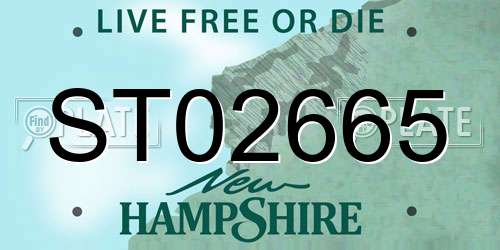 ST02665 New Hampshire License Plate
