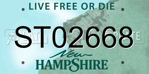 ST02668 New Hampshire License Plate