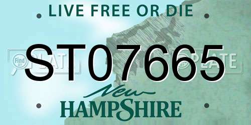 ST07665 New Hampshire License Plate