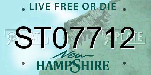 ST07712 New Hampshire License Plate