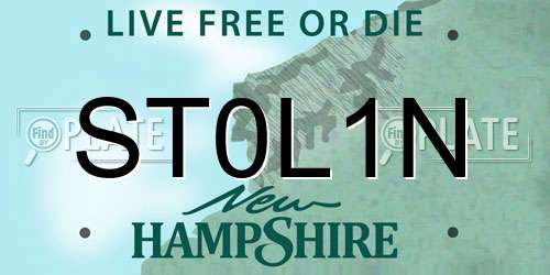 ST0L1N New Hampshire License Plate