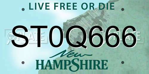 ST0Q666 New Hampshire License Plate