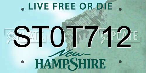 ST0T712 New Hampshire License Plate