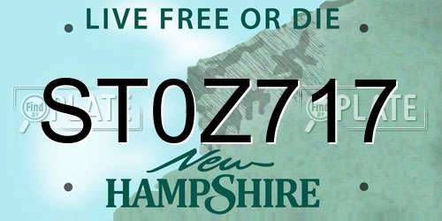 ST0Z717 New Hampshire License Plate