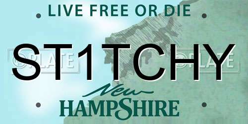 ST1TCHY New Hampshire License Plate
