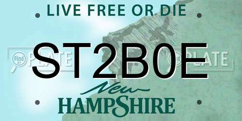 ST2B0E New Hampshire License Plate