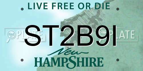 ST2B9I New Hampshire License Plate