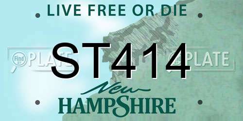 ST414 New Hampshire License Plate