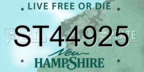 ST44925 New Hampshire License Plate