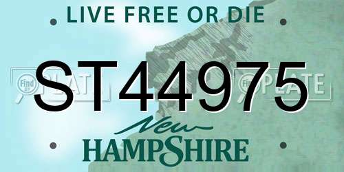 ST44975 New Hampshire License Plate